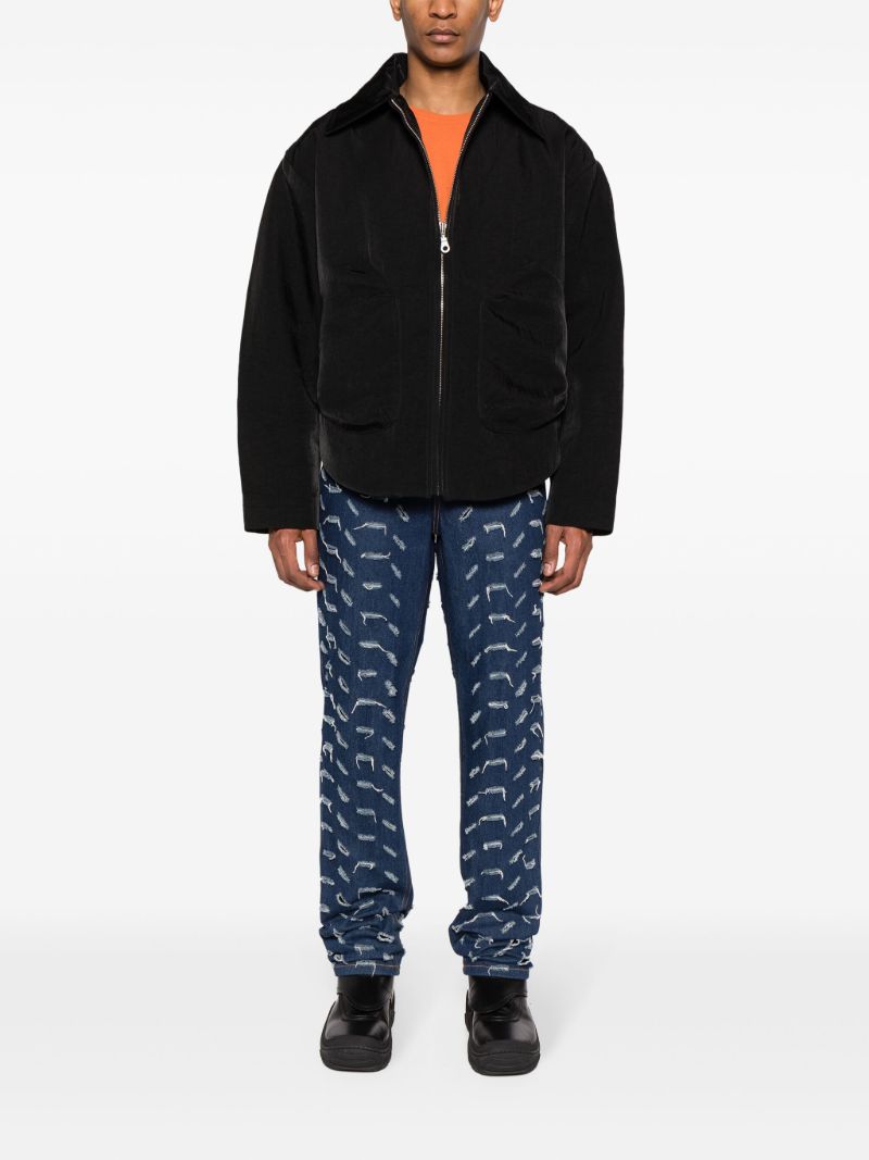 Black Larent Twill Bomber Jacket