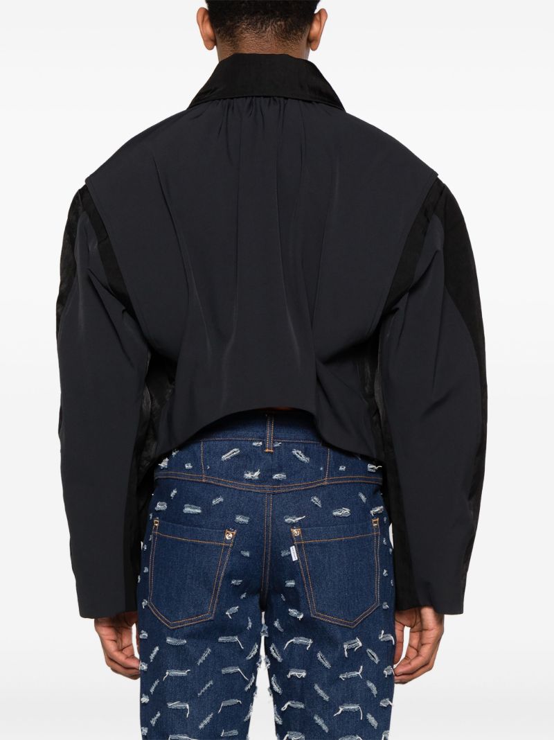Black Larent Twill Bomber Jacket