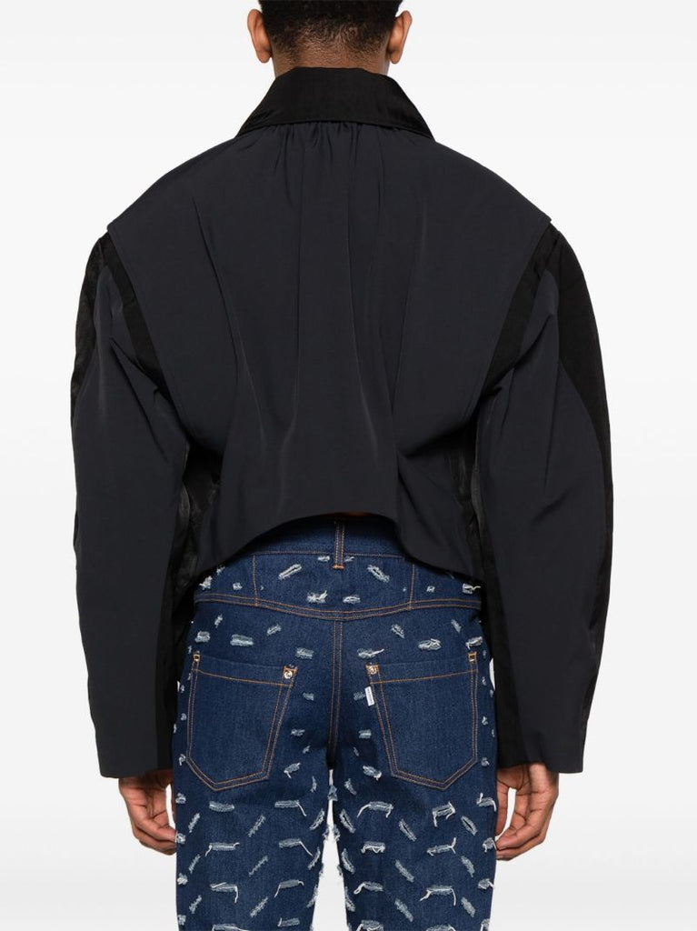 Black Larent Twill Bomber Jacket