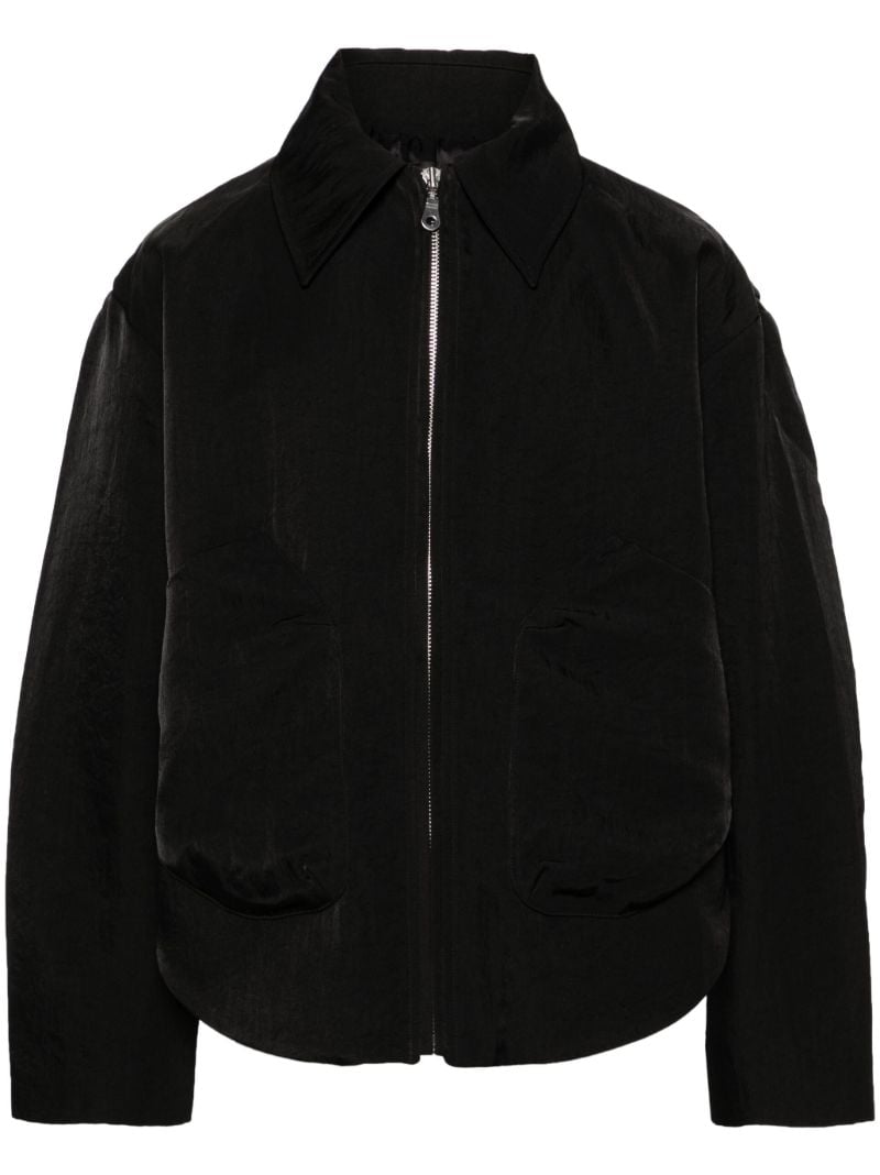 Black Larent Twill Bomber Jacket