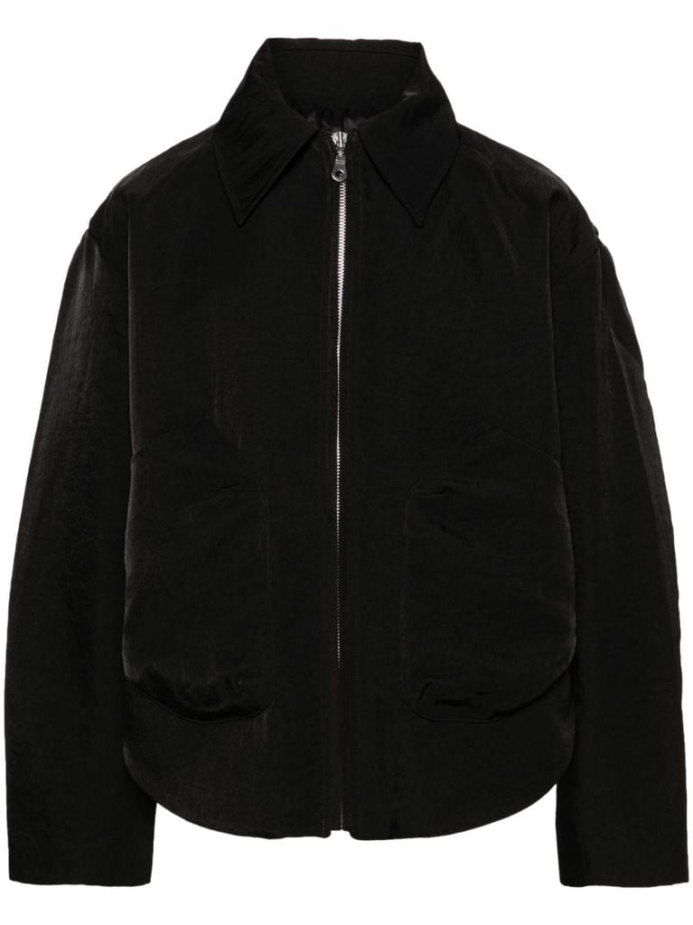 Black Larent Twill Bomber Jacket
