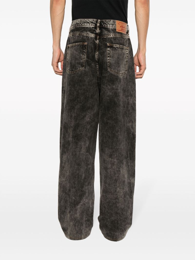 Black Best Patch Wide-leg Jeans