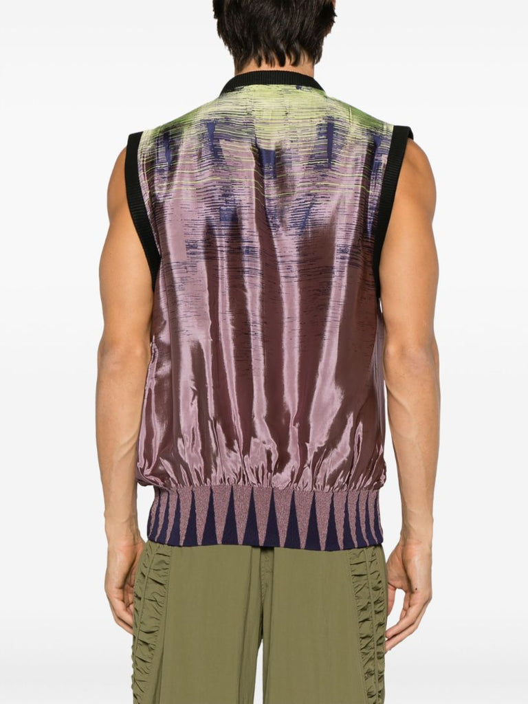 Pink Smocked Fluid-panel Vest