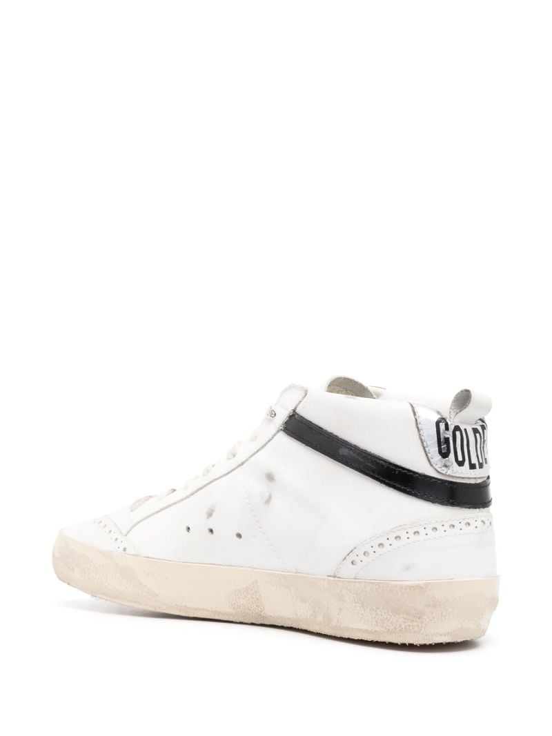 White Mid-star Leather Sneakers