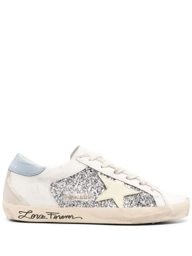 White Super-star Glitter Leather Sneakers