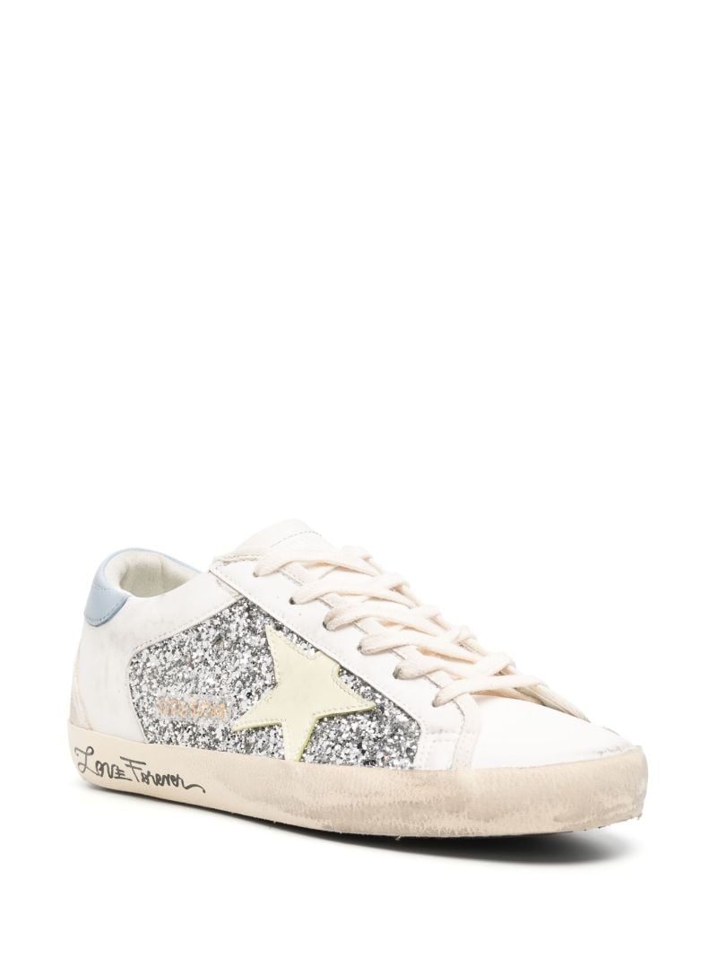 White Super-star Glitter Leather Sneakers