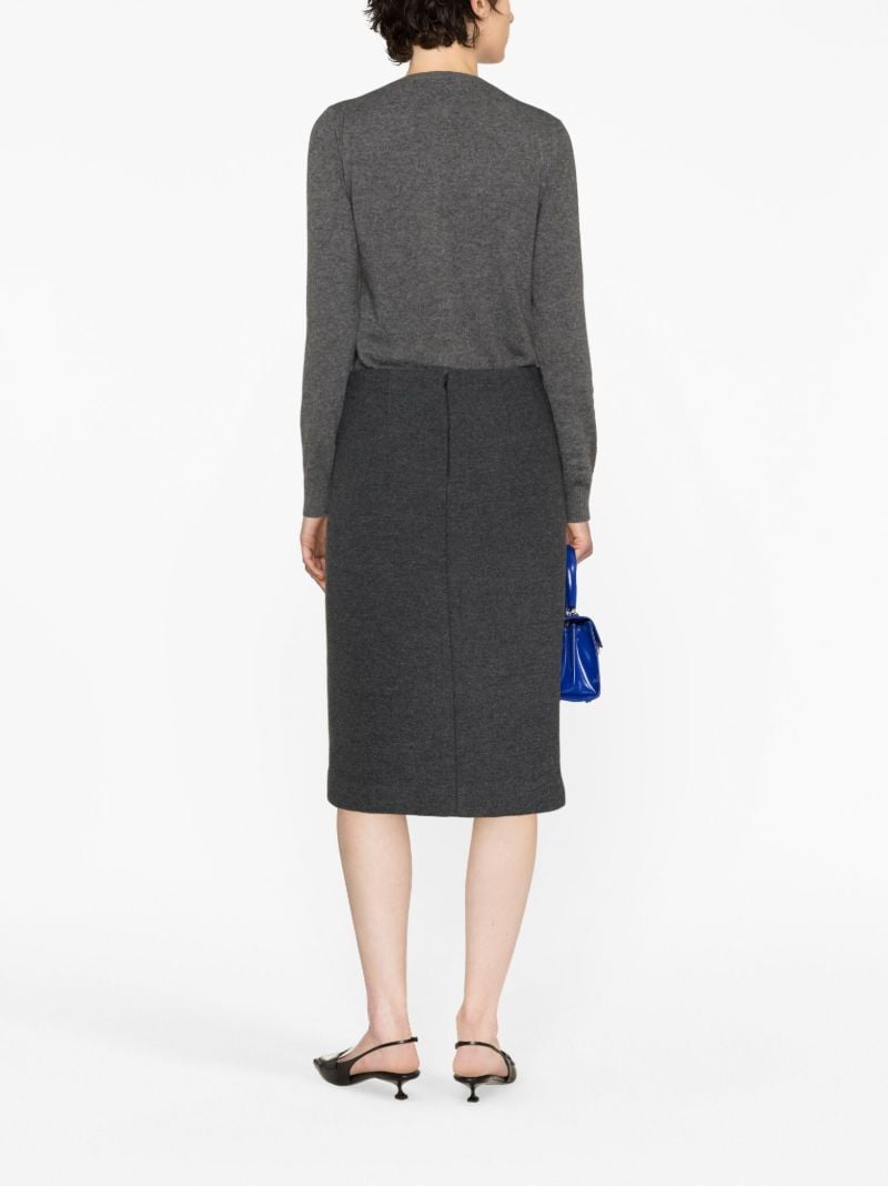 Grey Logo-embroidered Cashmere Cardigan