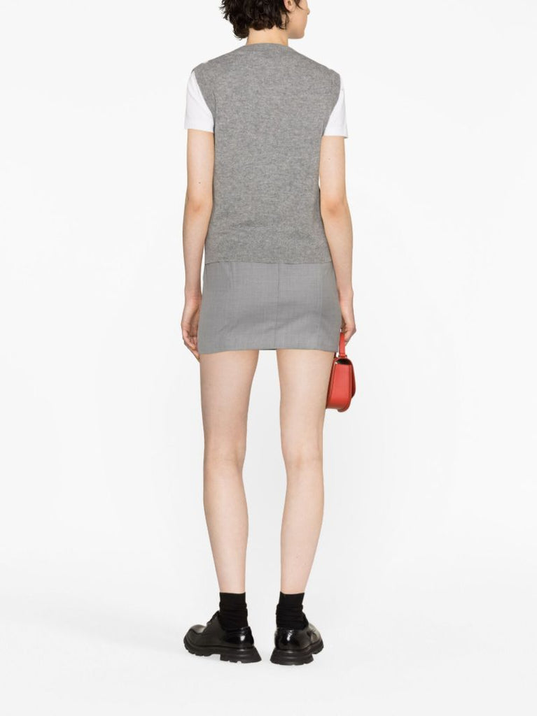 Grey Argyle Check Cashmere Vest