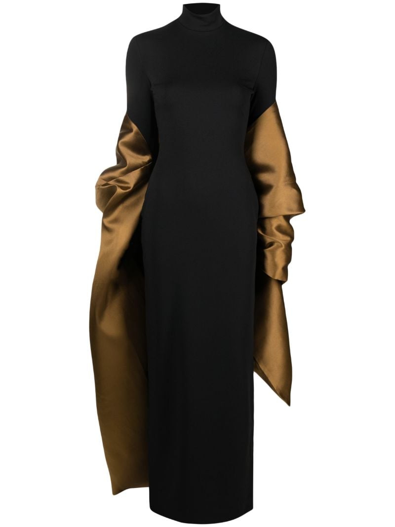 Black Lyana Shawl Maxi Dress