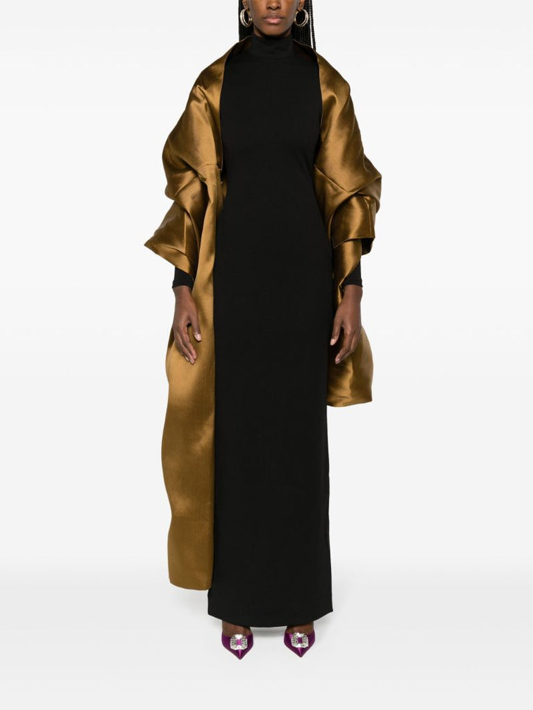 Black Lyana Shawl Maxi Dress