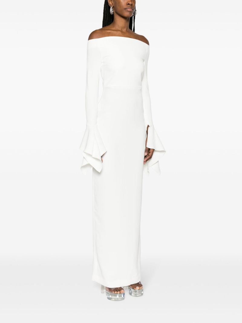 White Amalie Off-shoulder Maxi Dress
