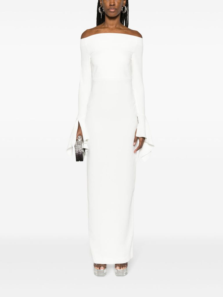 White Amalie Off-shoulder Maxi Dress