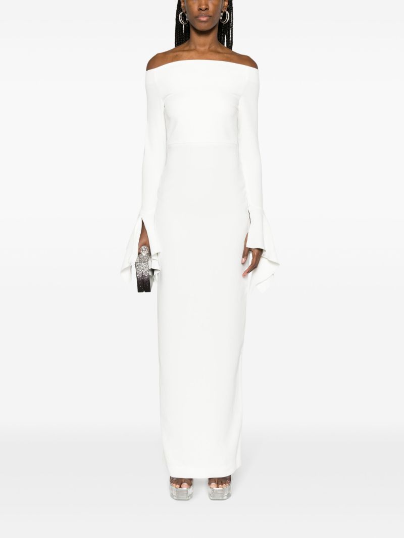 White Amalie Off-shoulder Maxi Dress