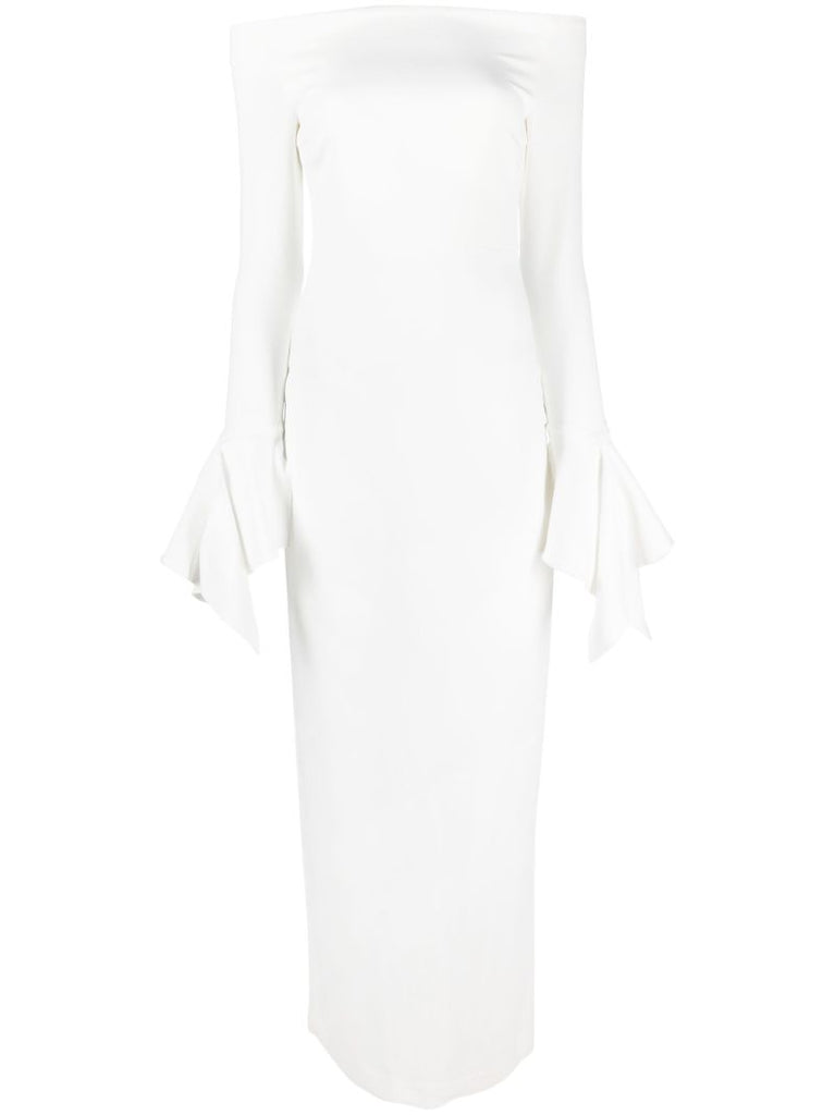 White Amalie Off-shoulder Maxi Dress
