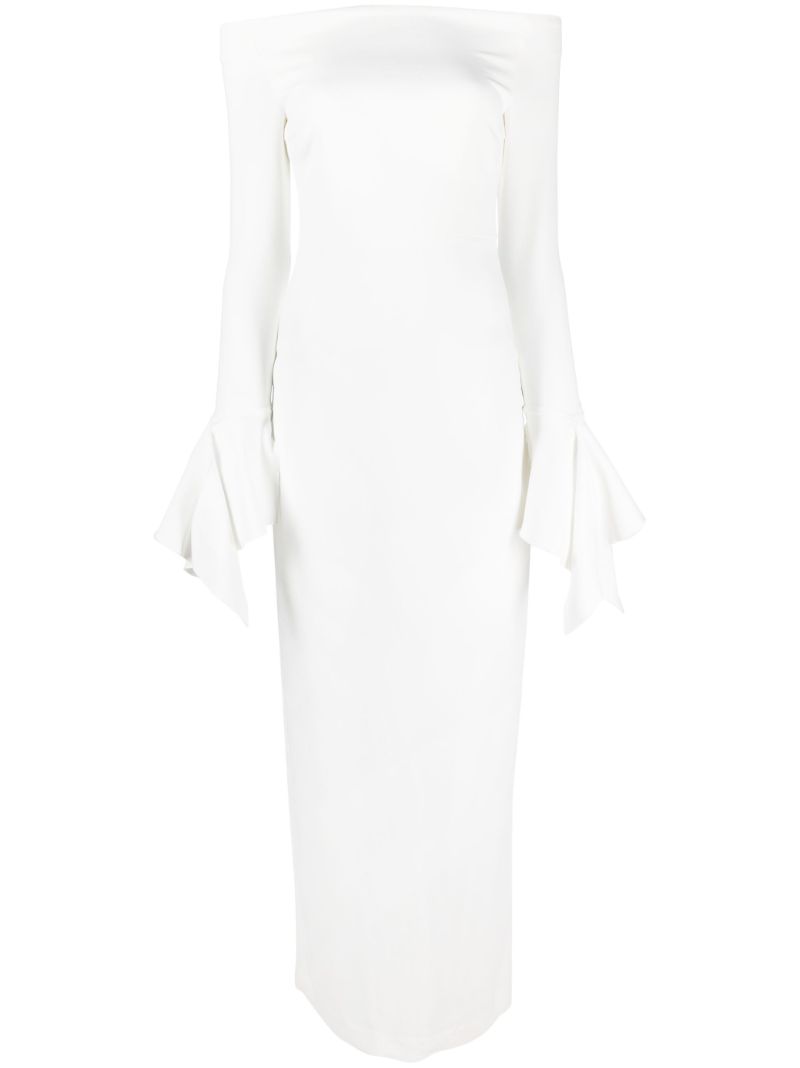 White Amalie Off-shoulder Maxi Dress