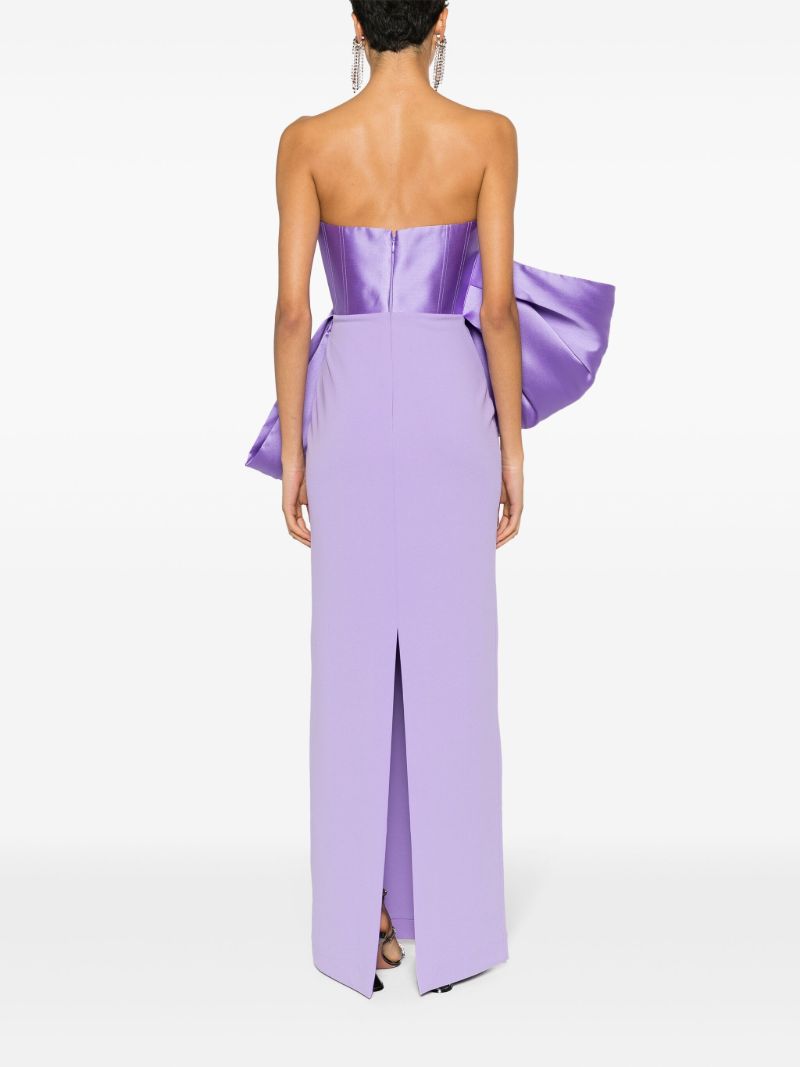 Purple Maeve Bow-embellished Gown