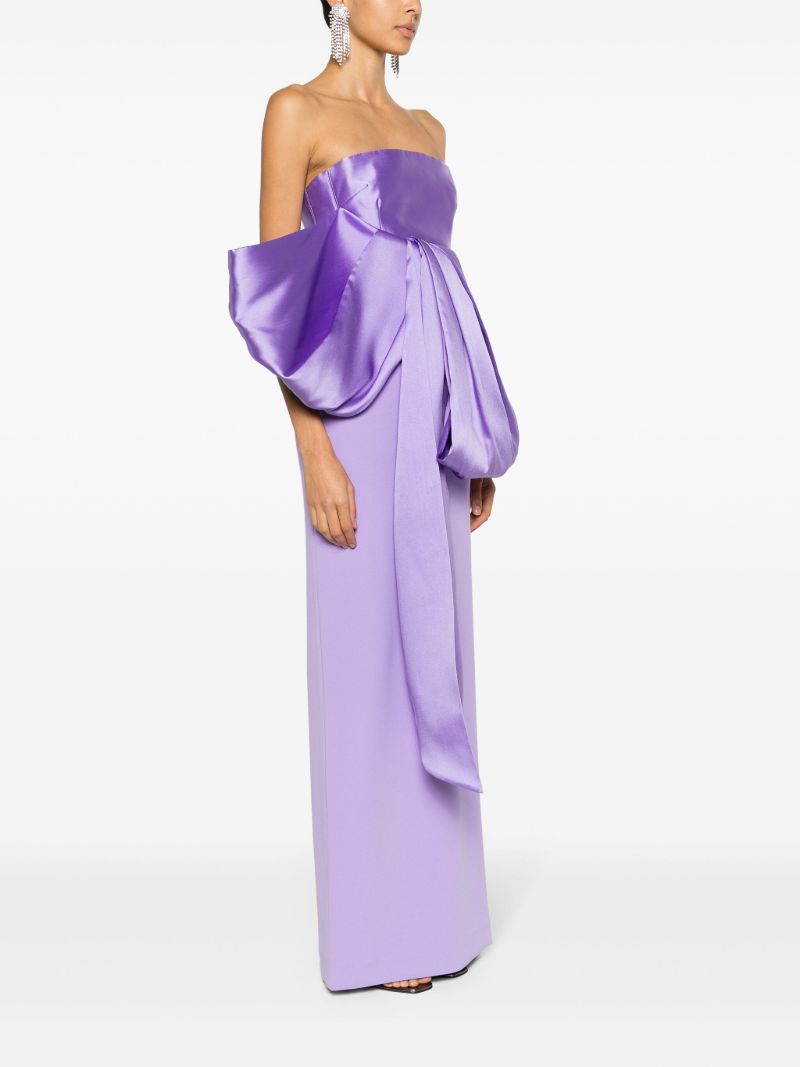 Purple Maeve Bow-embellished Gown