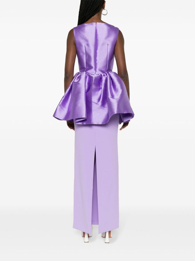 Purple Alda Peplum Maxi Dress