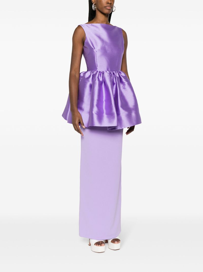 Purple Alda Peplum Maxi Dress