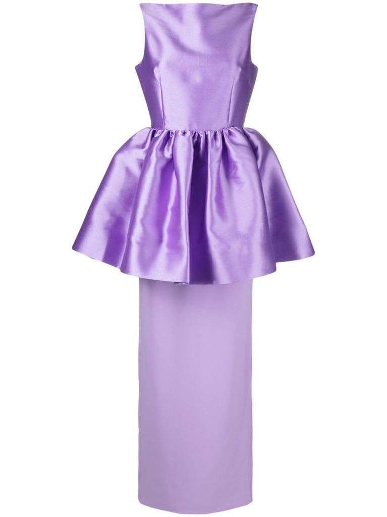 Purple Alda Peplum Maxi Dress