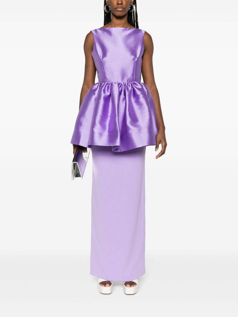 Purple Alda Peplum Maxi Dress