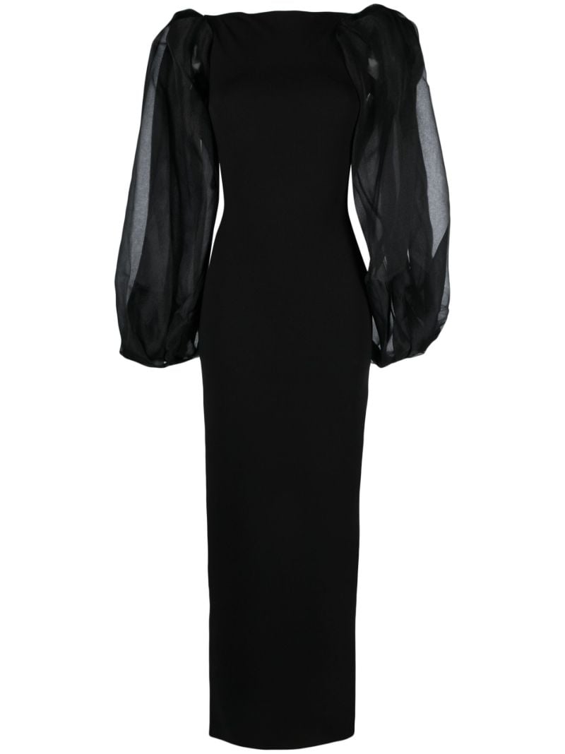 Black Karla Puff-sleeve Maxi Dress