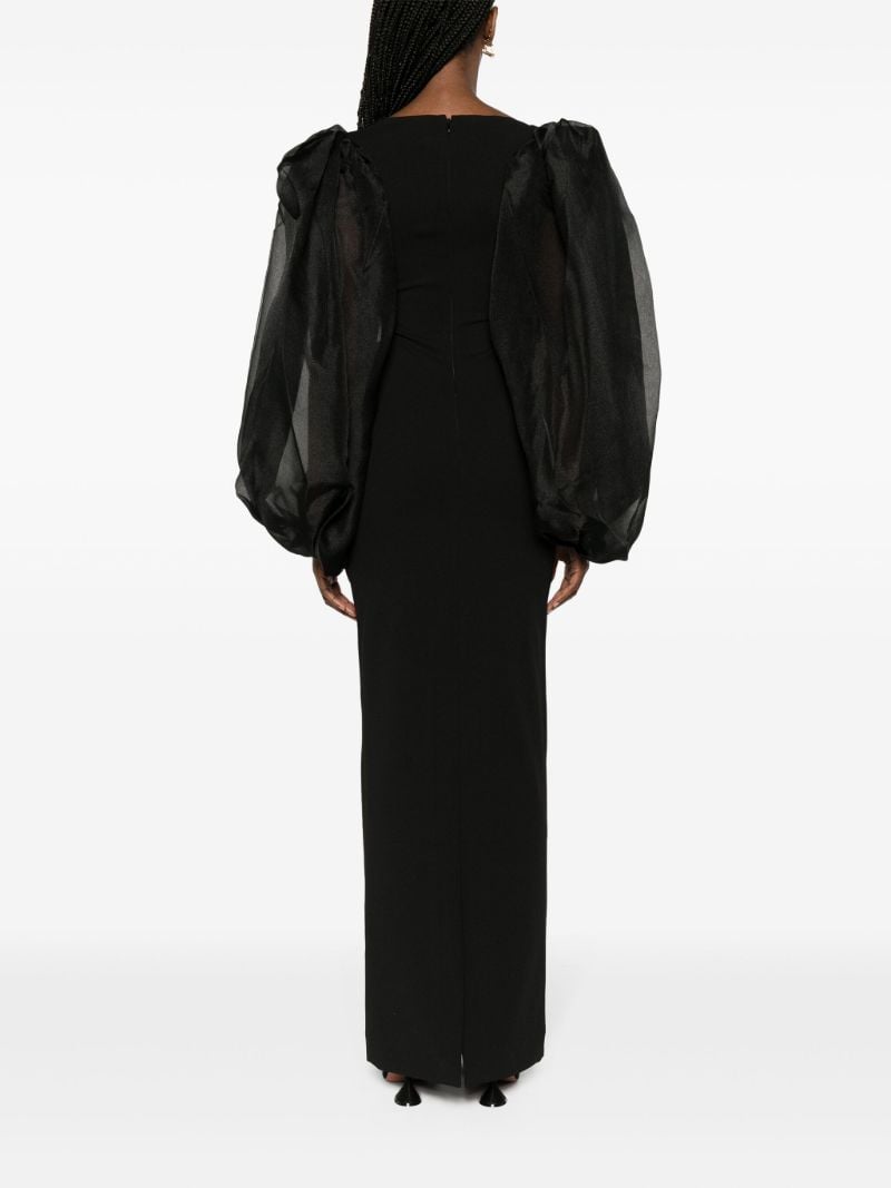 Black Karla Puff-sleeve Maxi Dress