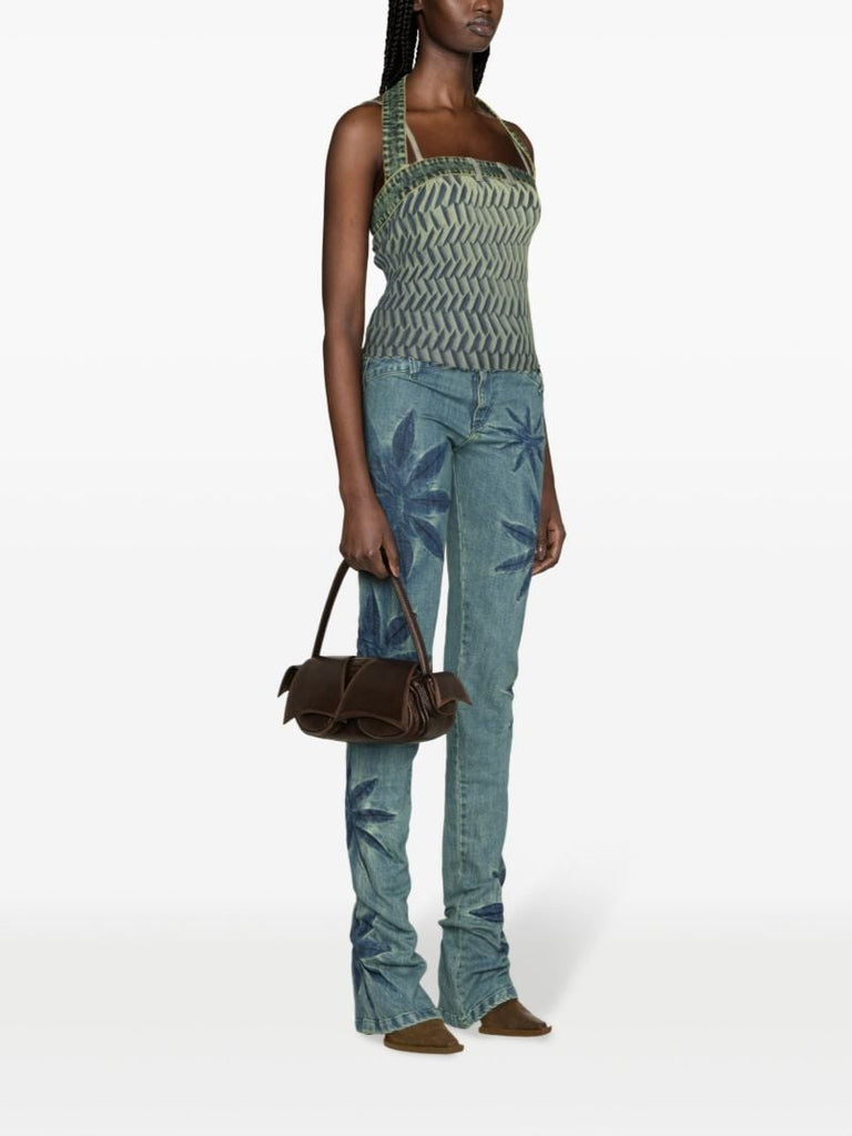 Blue Tyre Pleated Halterneck Top