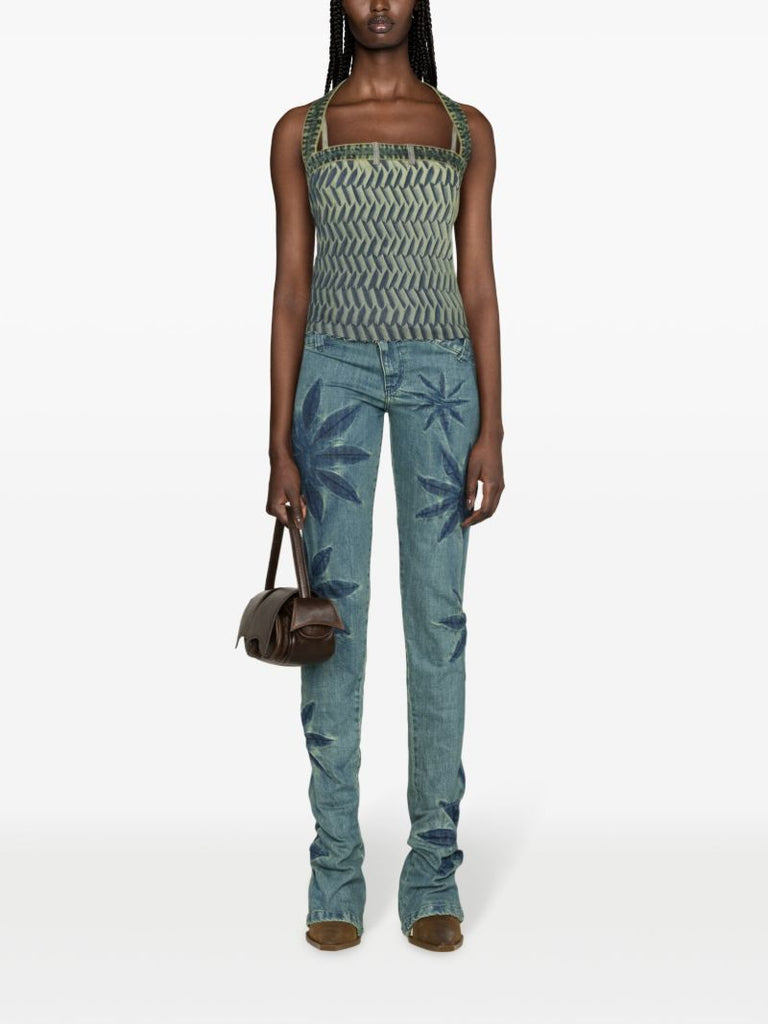 Blue Tyre Pleated Halterneck Top