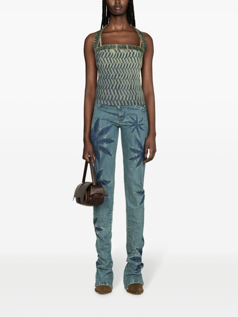 Blue Tyre Pleated Halterneck Top