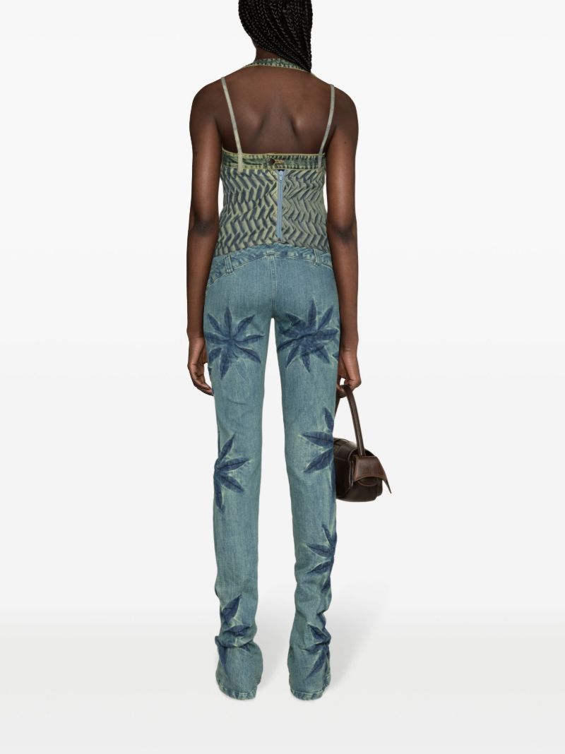 Blue Tyre Pleated Halterneck Top