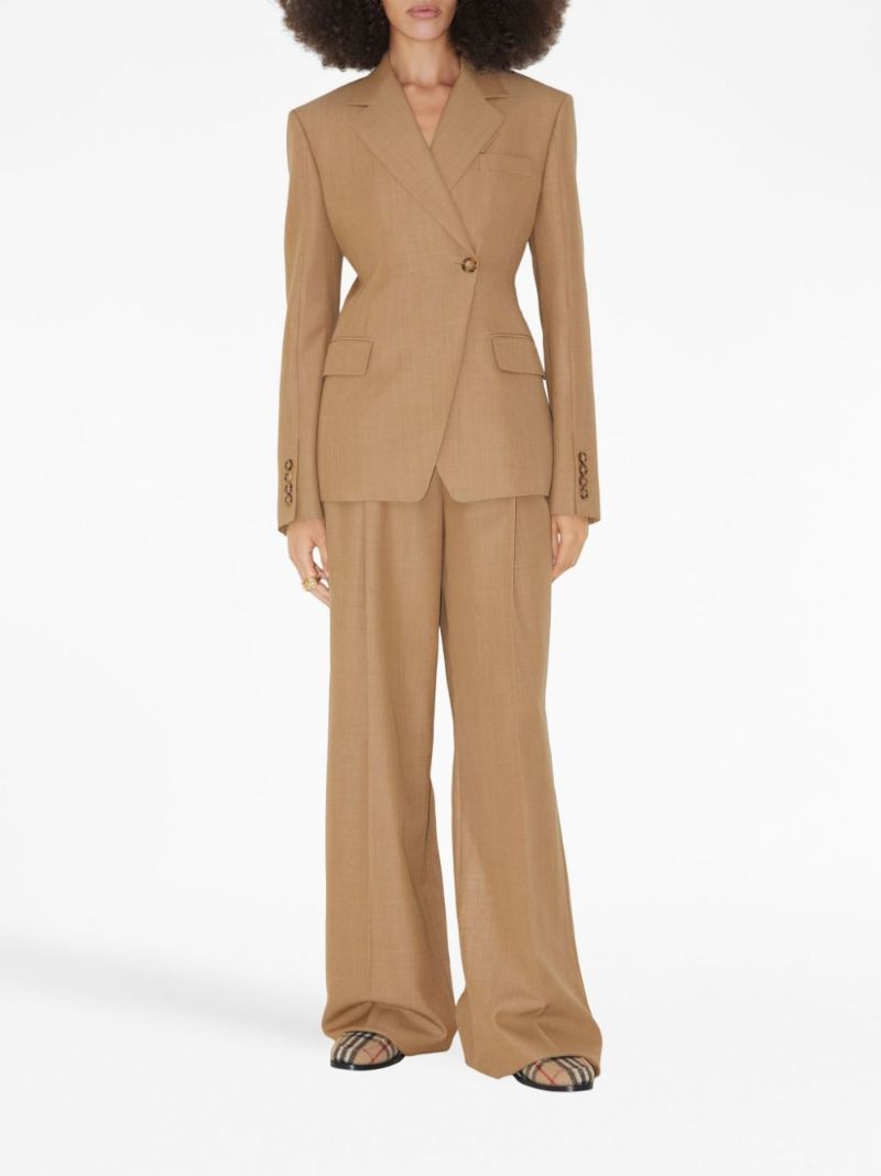 Brown Single-breasted Wool Blazer