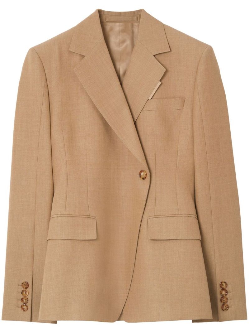 Brown Single-breasted Wool Blazer