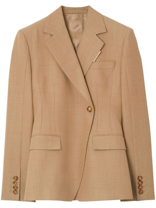 Brown Single-breasted Wool Blazer