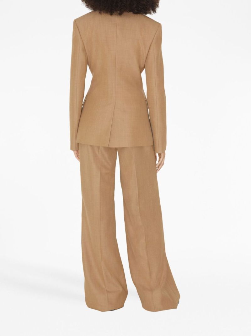 Brown Single-breasted Wool Blazer