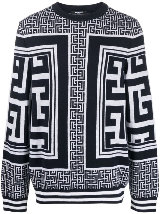 Blue Monogram Sweater