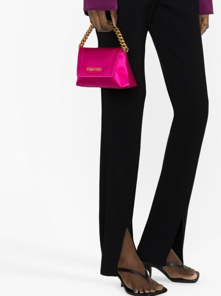 Pink Mini Chain Satin Shoulder Bag