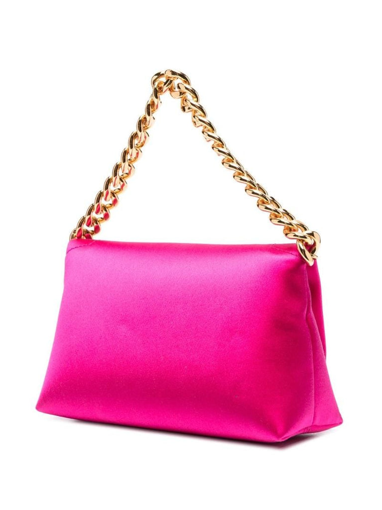 Pink Mini Chain Satin Shoulder Bag