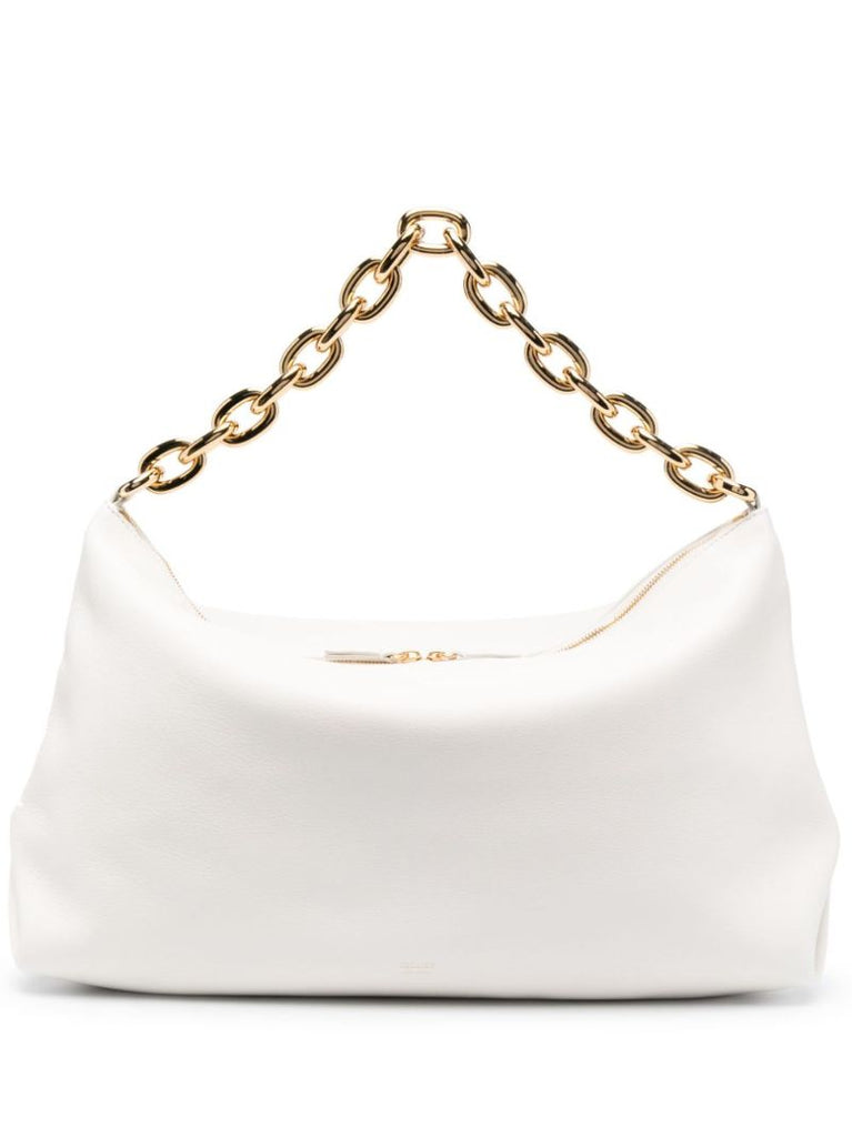 White Clara Leather Shoulder Bag
