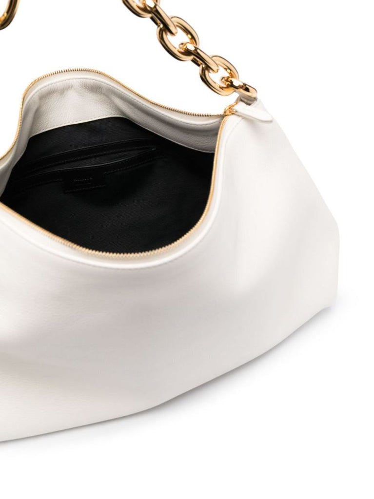 White Clara Leather Shoulder Bag