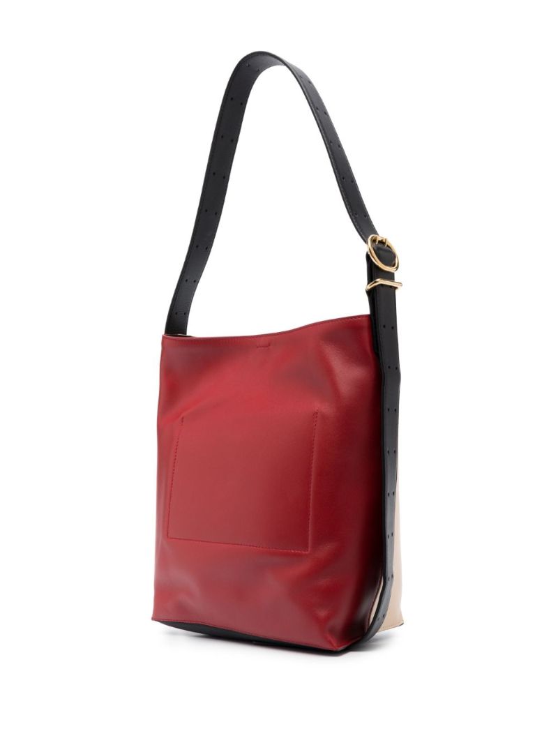 Beige Cannolo Leather Shoulder Bag