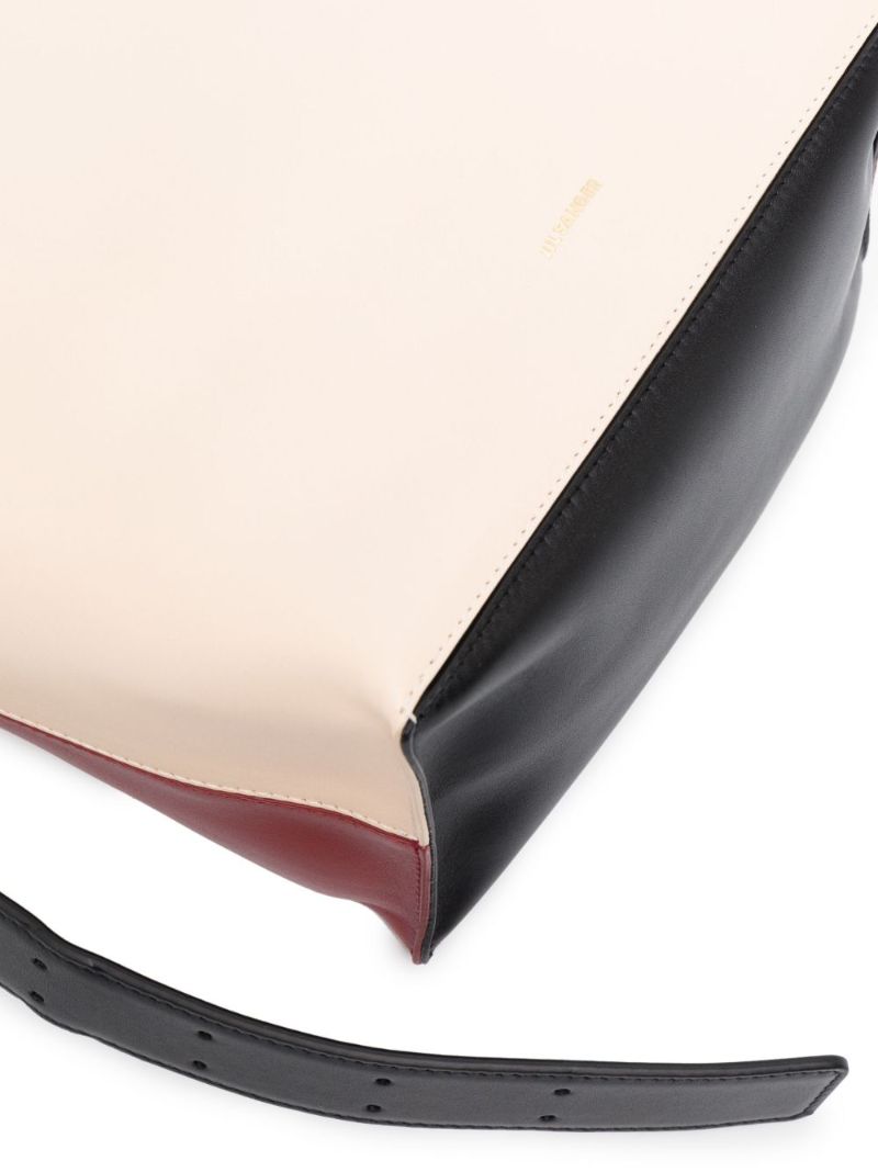 Beige Cannolo Leather Shoulder Bag