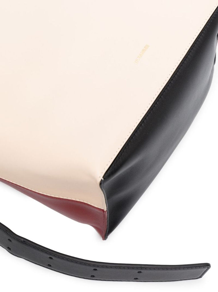 Beige Cannolo Leather Shoulder Bag