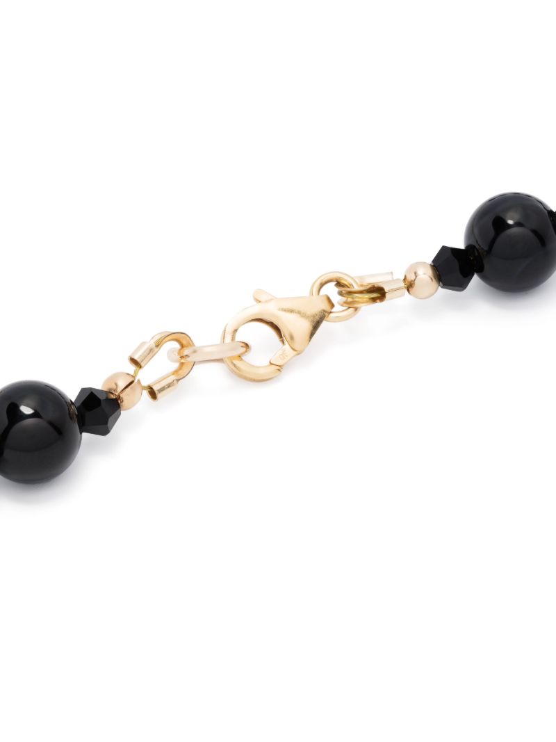 Gold-tone Onyx, Pearl and Crystal Necklace