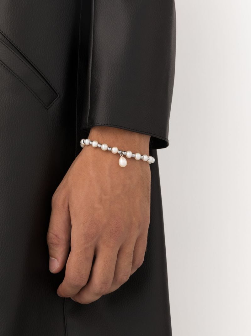 Sterling Silver Pearl and Hematite Bracelet