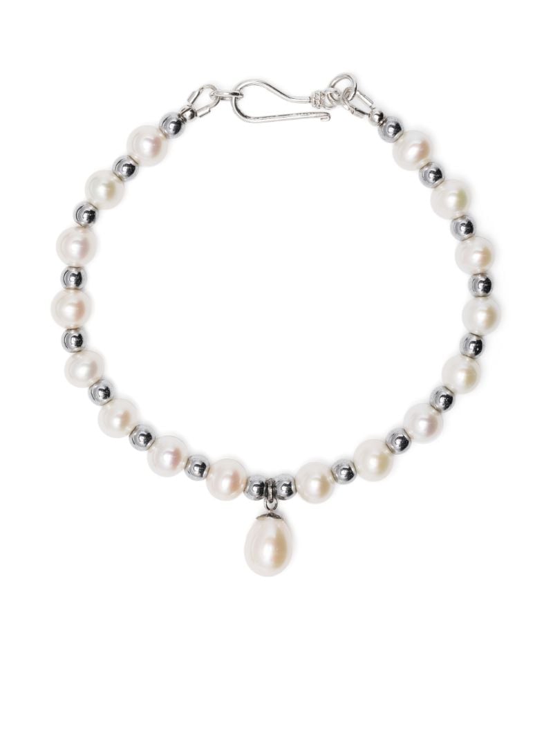 Sterling Silver Pearl and Hematite Bracelet