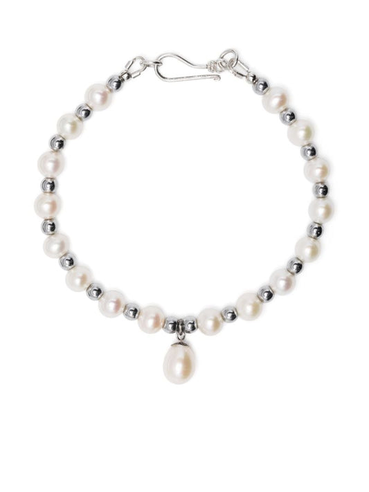 Sterling Silver Pearl and Hematite Bracelet