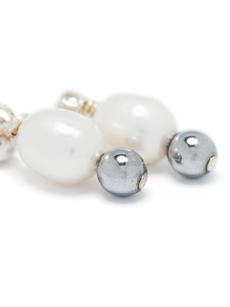 Sterling Silver Pearl and Hematite Drop Earrings