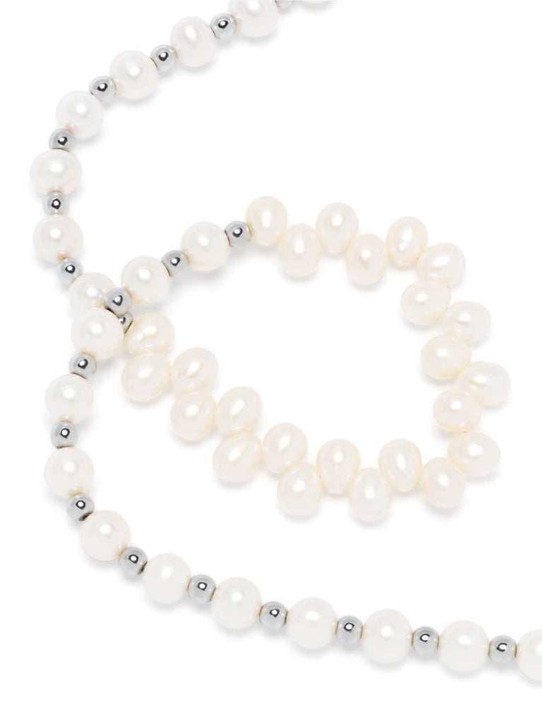 Sterling Silver Pearl and Hematite Necklace