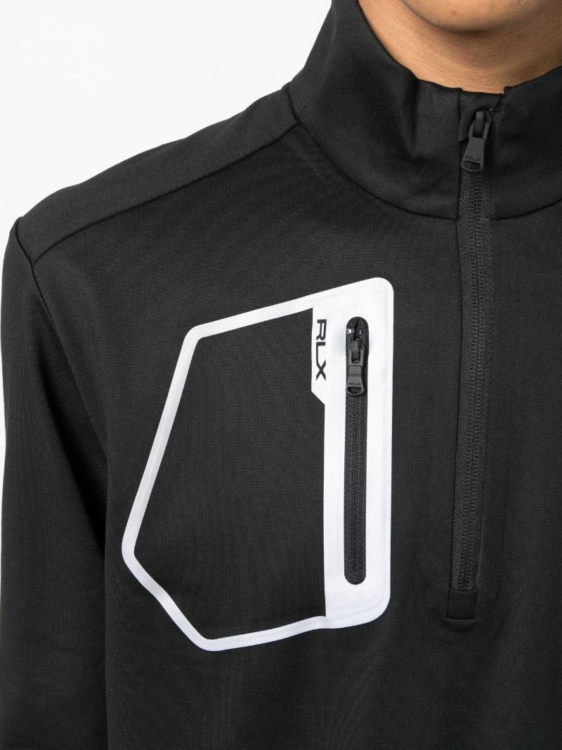 Black Golf Zip Up Performance Top